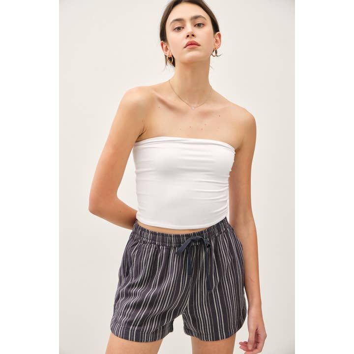 Be Cool Be Cool Cotton Blend Striped Shorts in Charcoal - Little Miss Muffin Children & Home