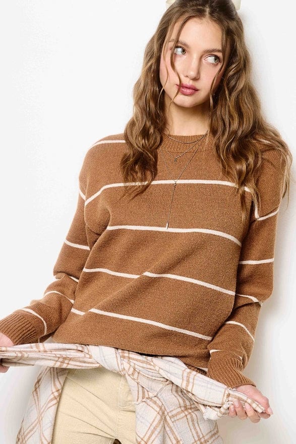 La Miel La Miel Loose Fit Striped Long Sleeve Sweater in Gucci - Little Miss Muffin Children & Home