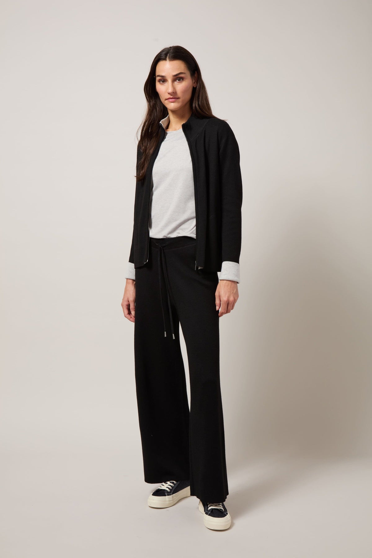 Lysse Lyssé Odessa Reversible Knit Wide-Leg Lounge Pants – Black/Pearl Grey Melange - Little Miss Muffin Children & Home