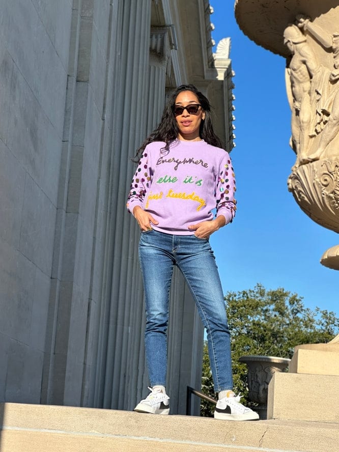 Mardi Gras Creations Mardi Gras Creations Adult JUST TUESDAY Pullover - Little Miss Muffin Children & Home