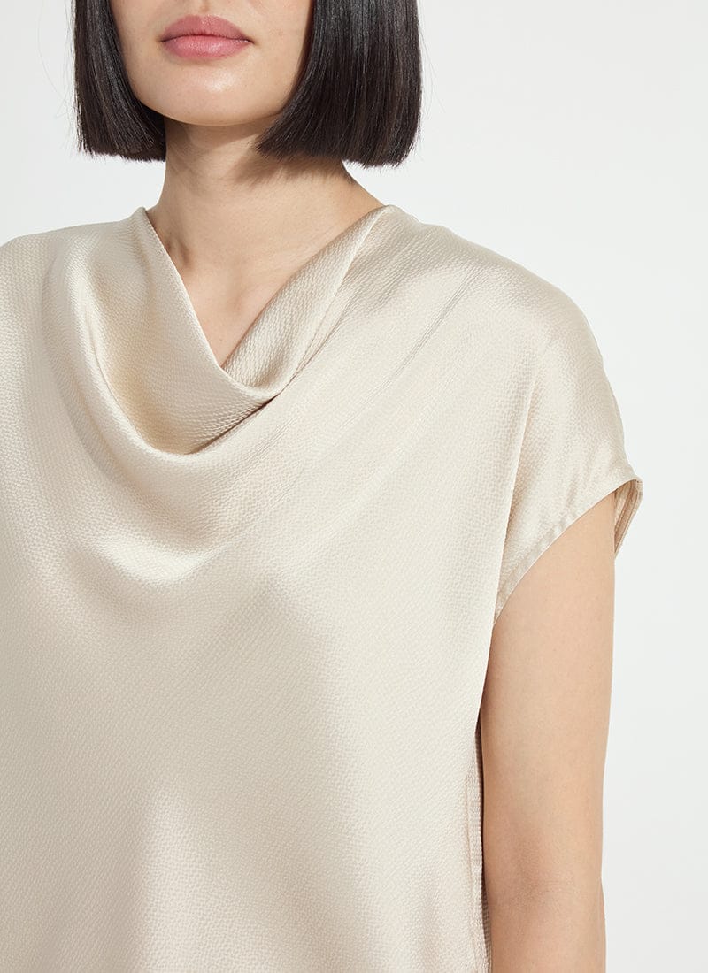 Lysse Yasmin Drape Neck Sleeveless Blouse in Travertine - Little Miss Muffin Children & Home