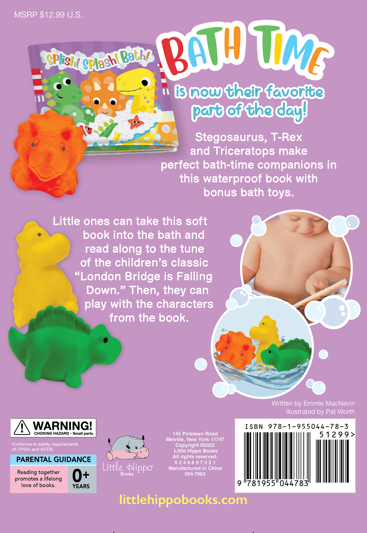 Little Hippo Books Splish! Splash! Bath! - Dino Friends - Little Miss Muffin Children & Home