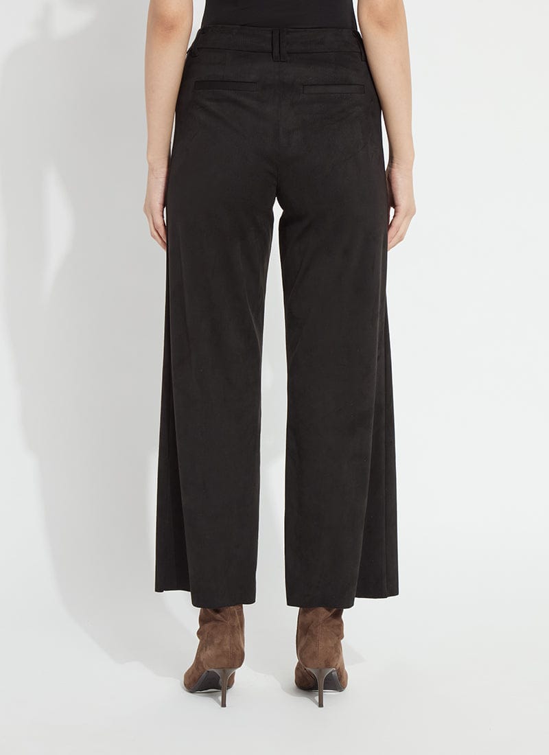 Vionette Vegan Suede Wide Leg Trouser in Black