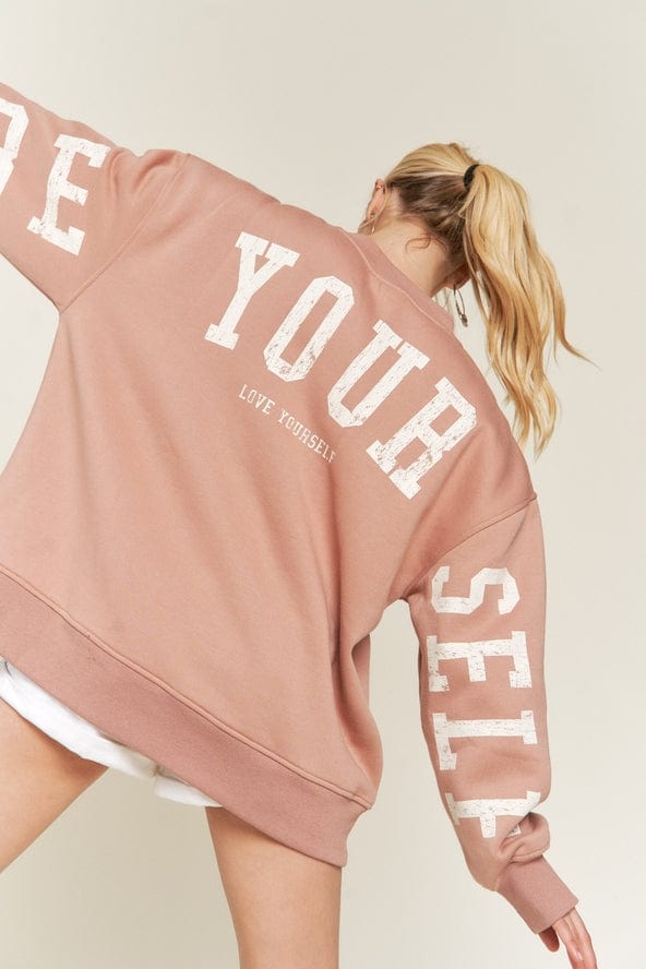 Jade by Jane Jade by Jane Be Yourself Sweatshirt in Camel - Little Miss Muffin Children & Home