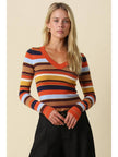 Ruthie Multi Stripe V-Neck Sweater