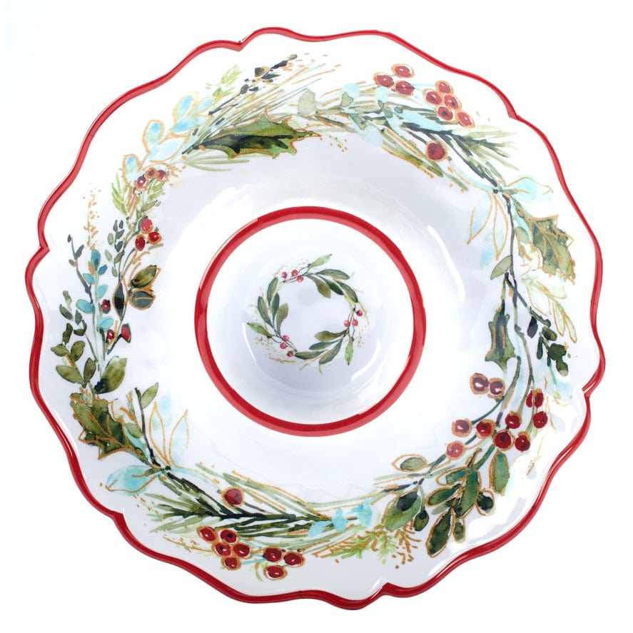 Certified International Certified International "Christmas Gatherings" Melamine 14.5" Chip and Dip - Little Miss Muffin Children & Home