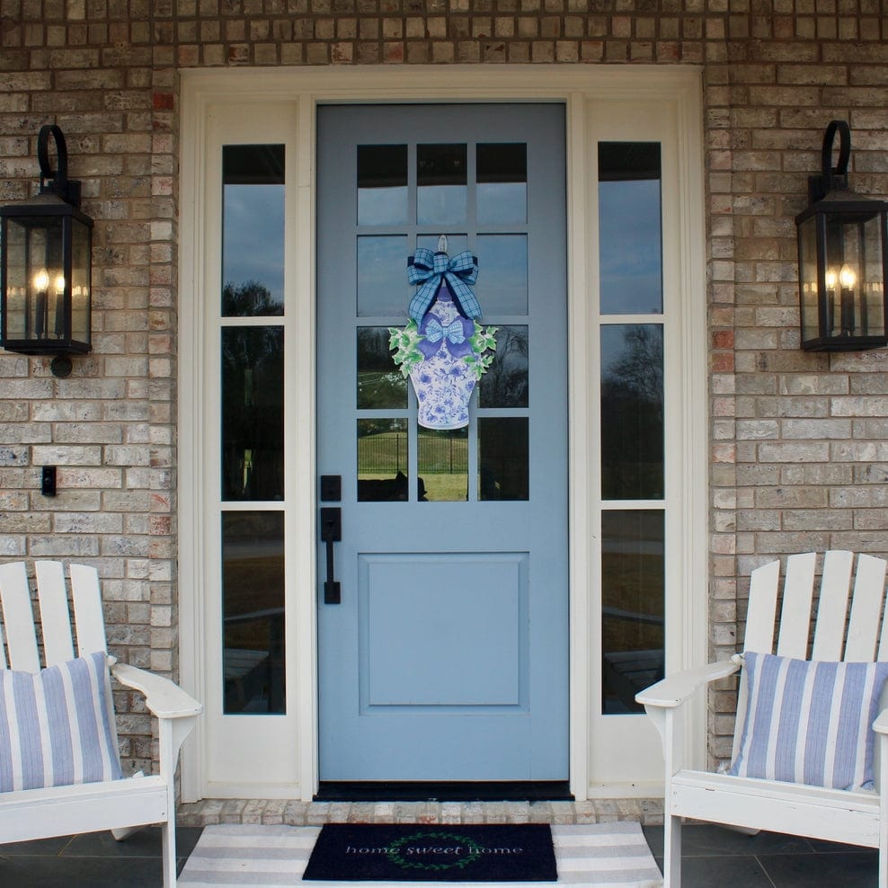 Front Porch Elegance Classic Blue Ginger Jar Door Hanger - Little Miss Muffin Children & Home