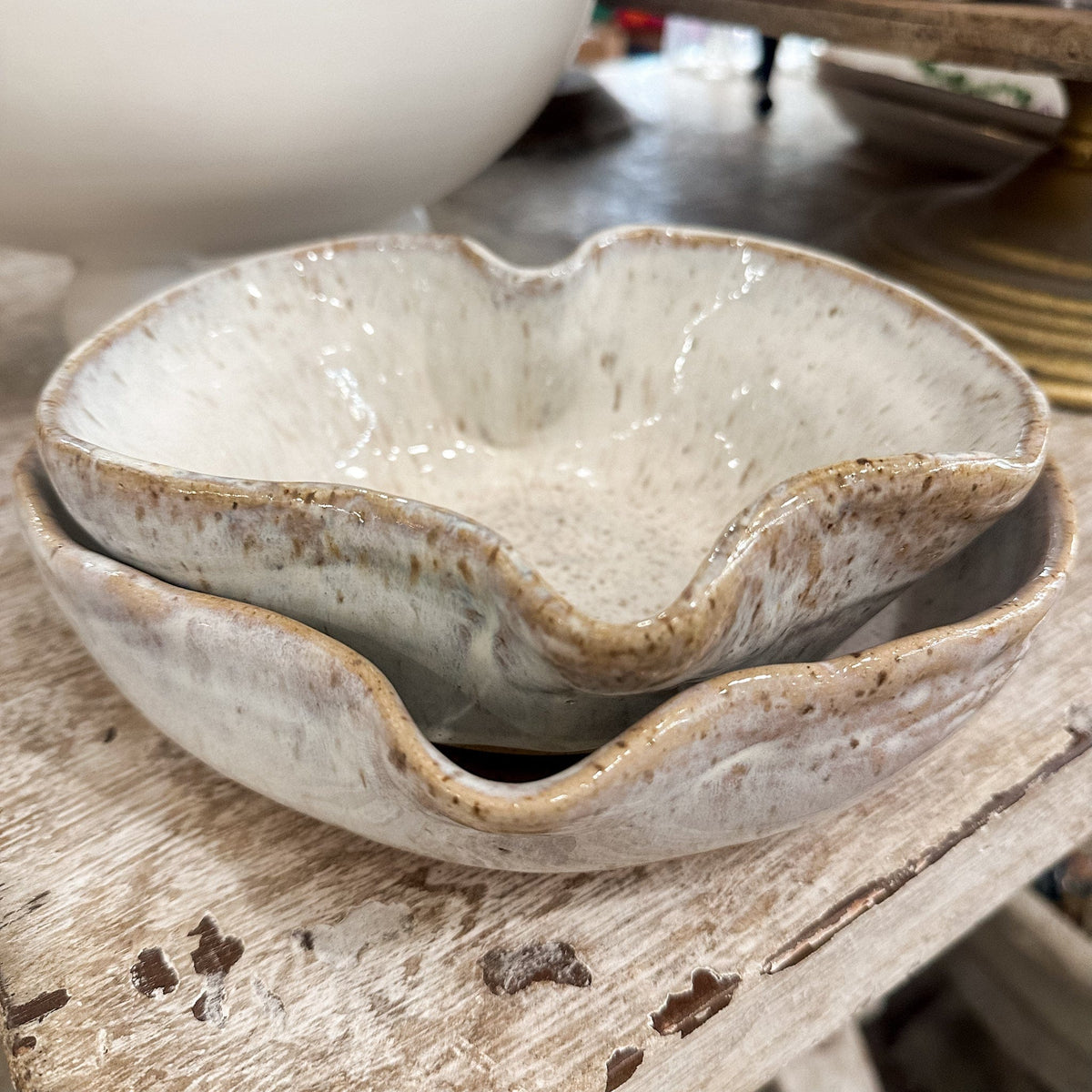 Etta B Pottery Chantilly Nesting Heart Bowl, Available in 2 Sizes - Little Miss Muffin Children & Home