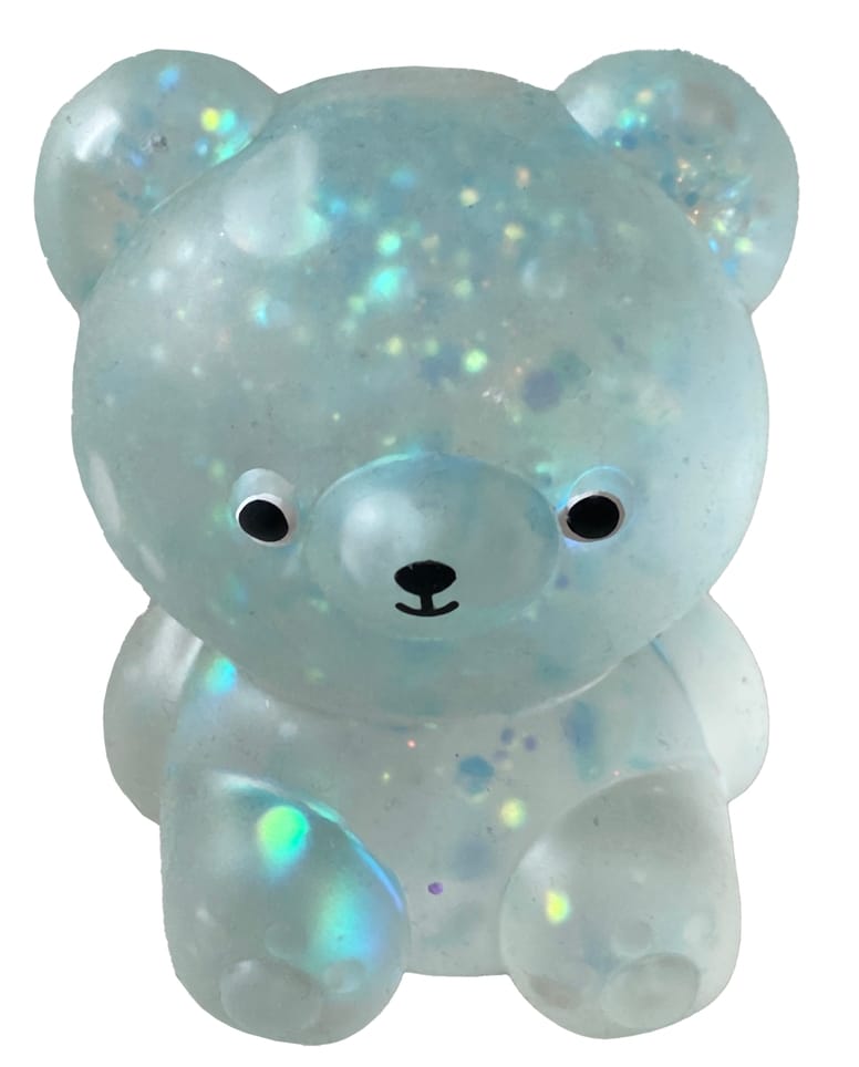 Streamline Glitter Bear Squishy Toy for Kids | Sparkly Stress Relief Squeeze Toy, 4 Colors - Little Miss Muffin Children & Home