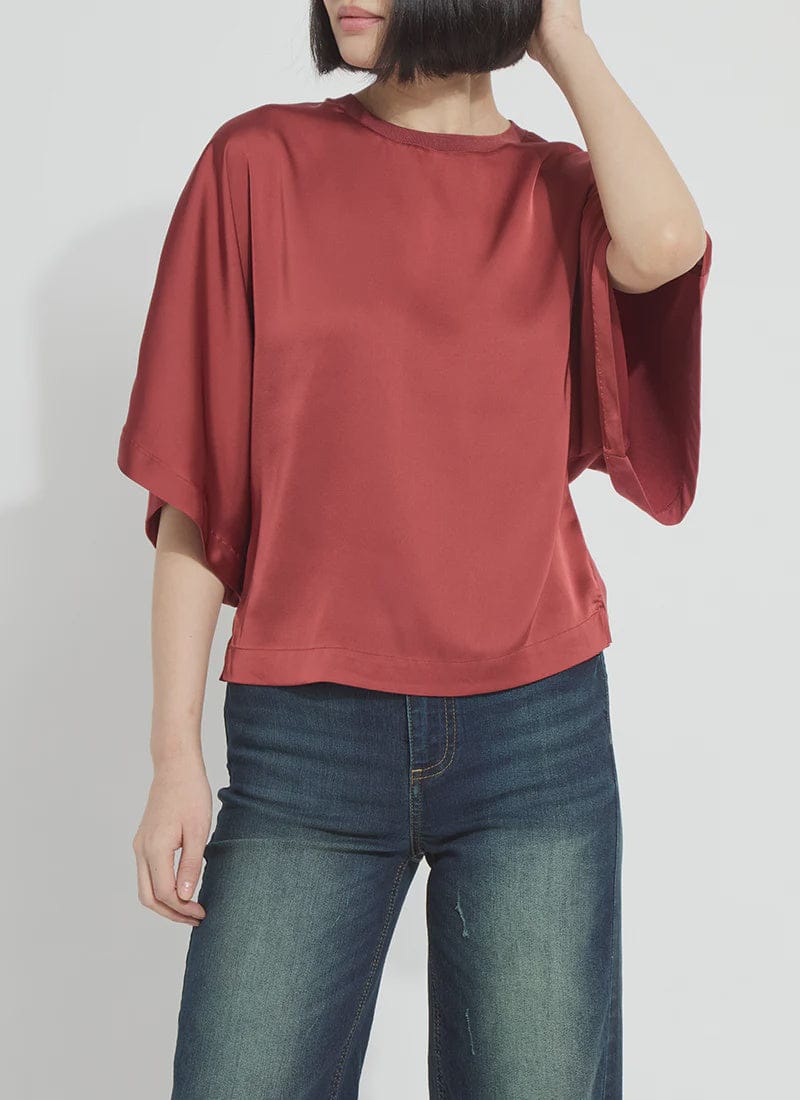 Ginger Mix-Media Dolman Tee in Copper Blush