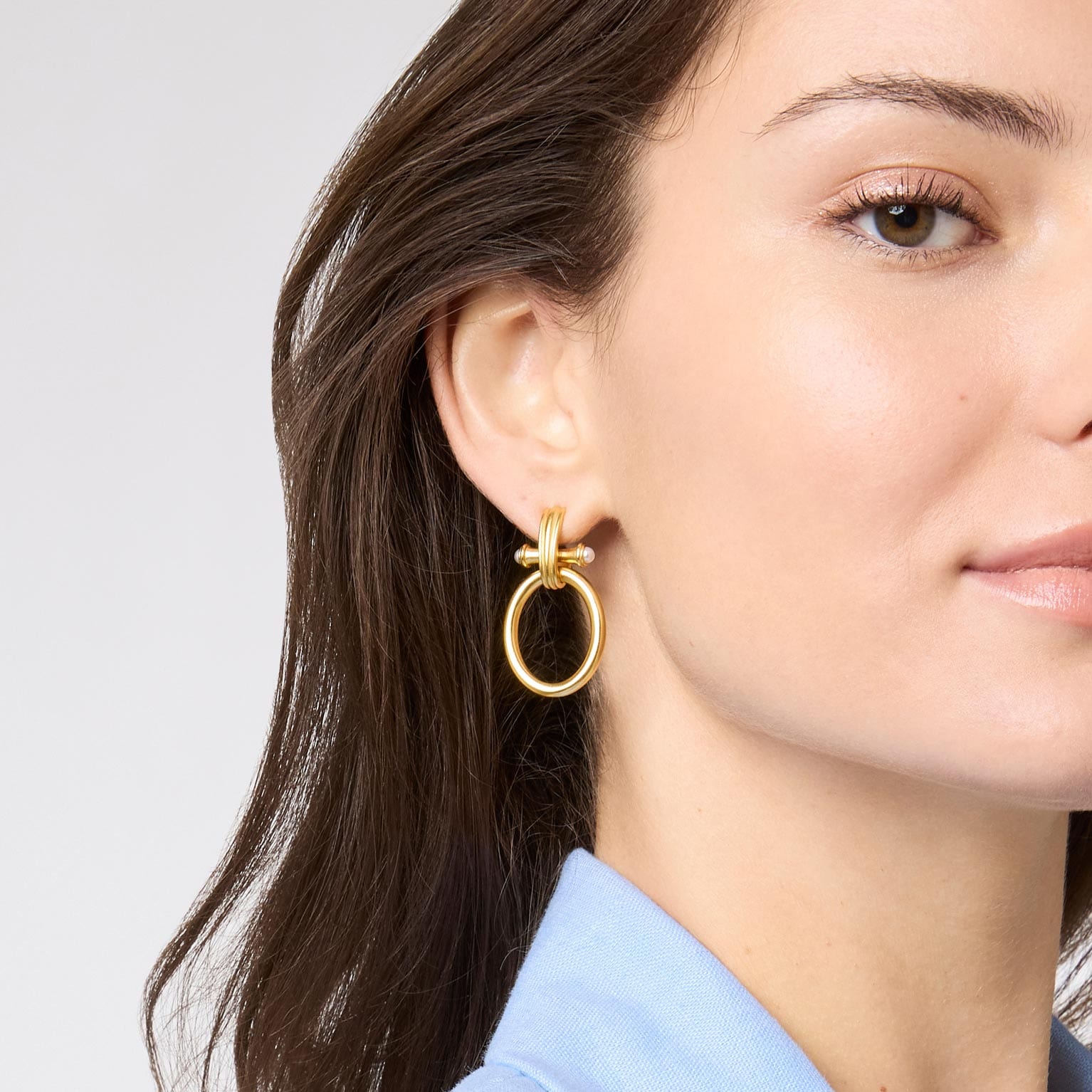 Julie Vos Julie Vos Bamboo Doorknocker Earring with Pearl - Little Miss Muffin Children & Home