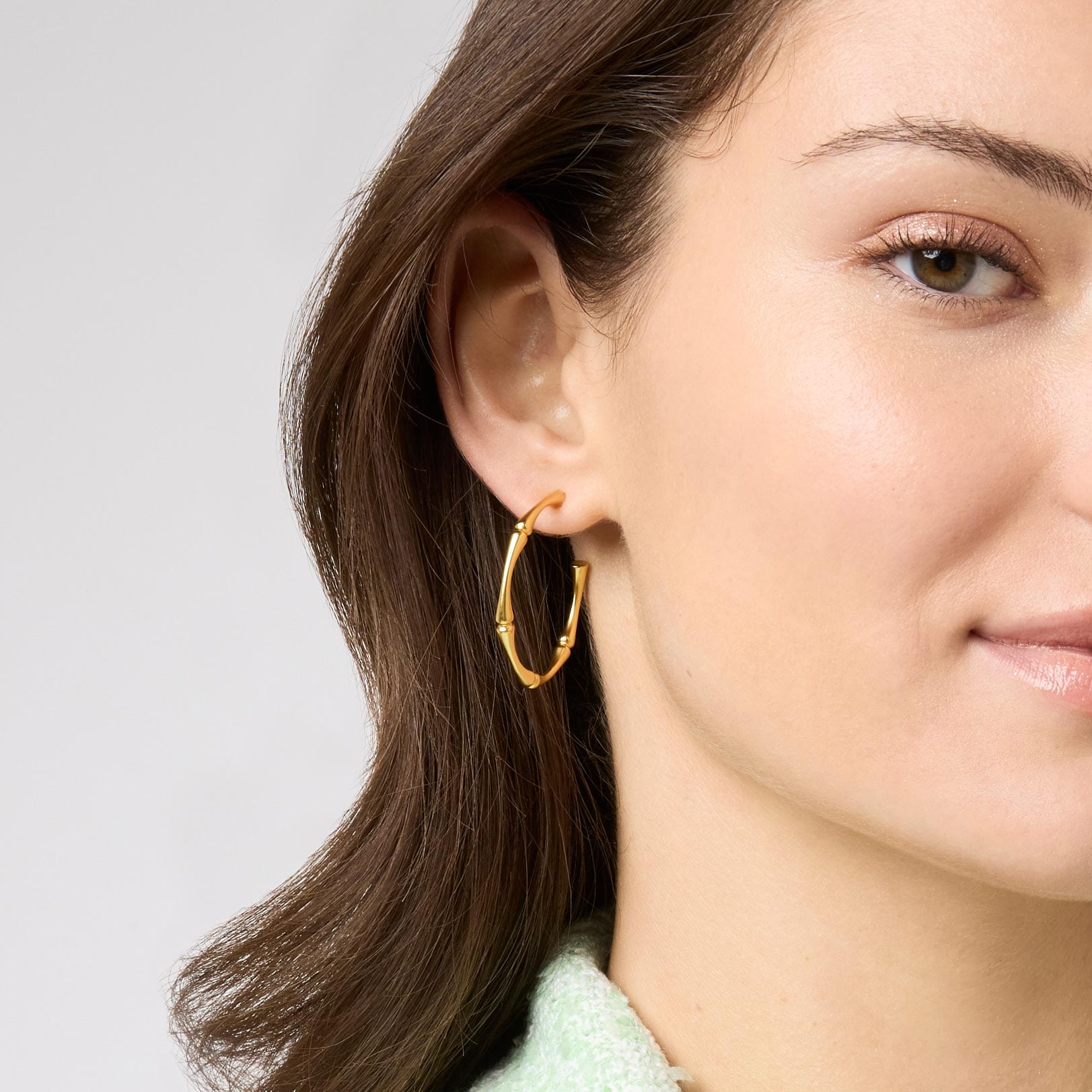 Julie Vos Julie Vos Bamboo Hoop Earrings Gold - Little Miss Muffin Children & Home