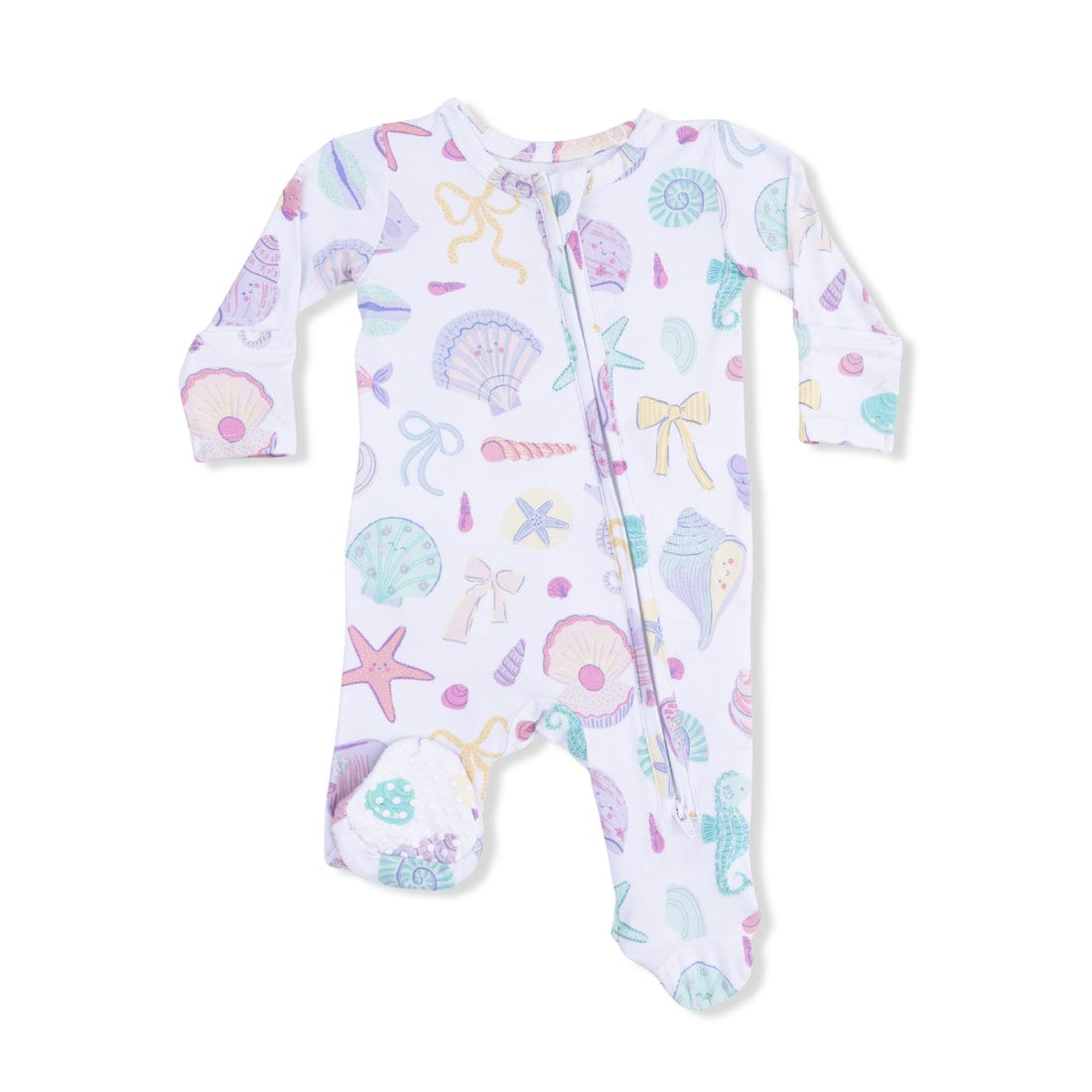 Beach Days 2 Way Ruffle Back Zipper Footie