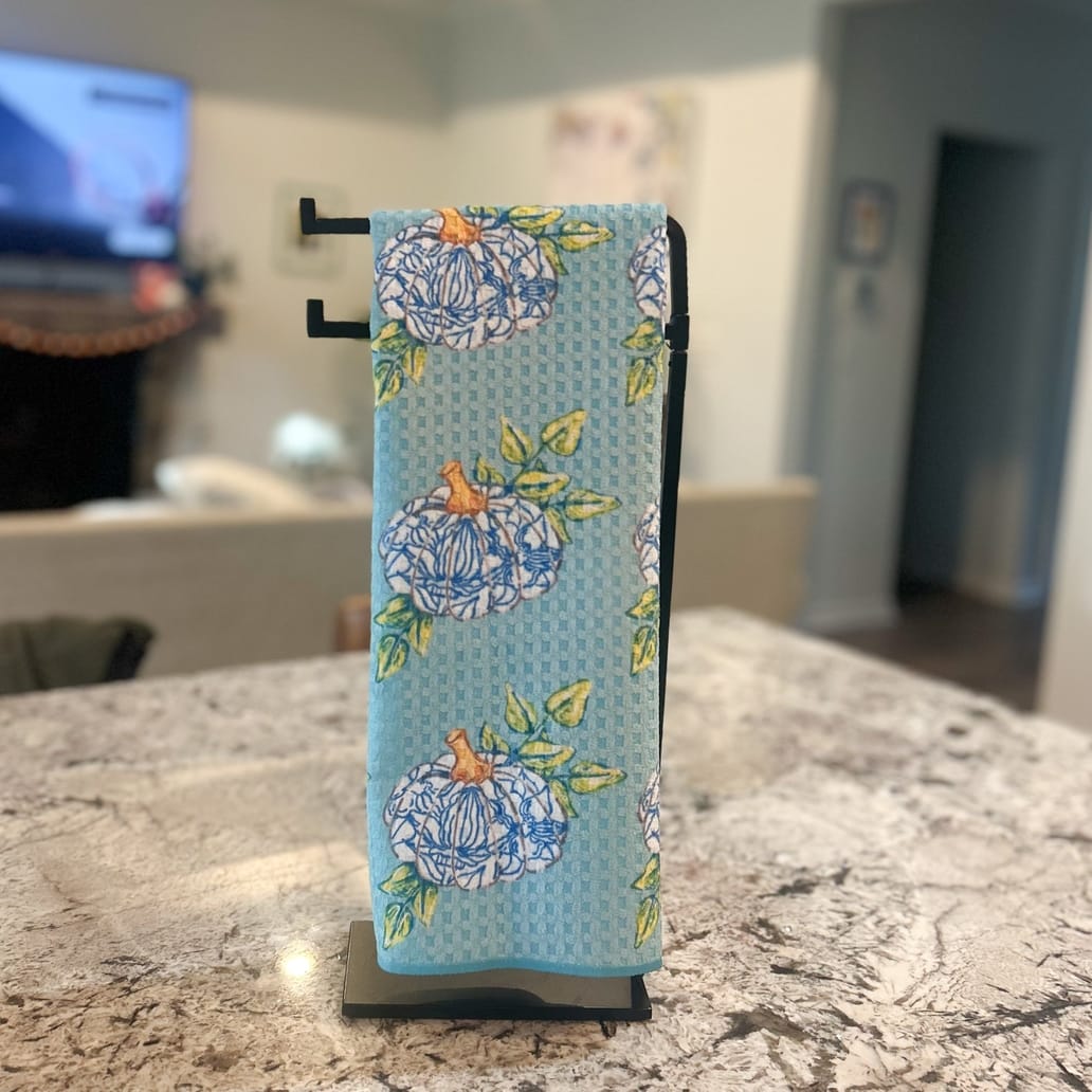 Jessica Reynolds Art Blue Magnolia Pumpkin Towel-Reversable - Little Miss Muffin Children & Home