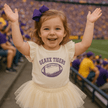 Whereable Art Geaux Tigers Flutter Sleeve Tee in White - Little Miss Muffin Children & Home