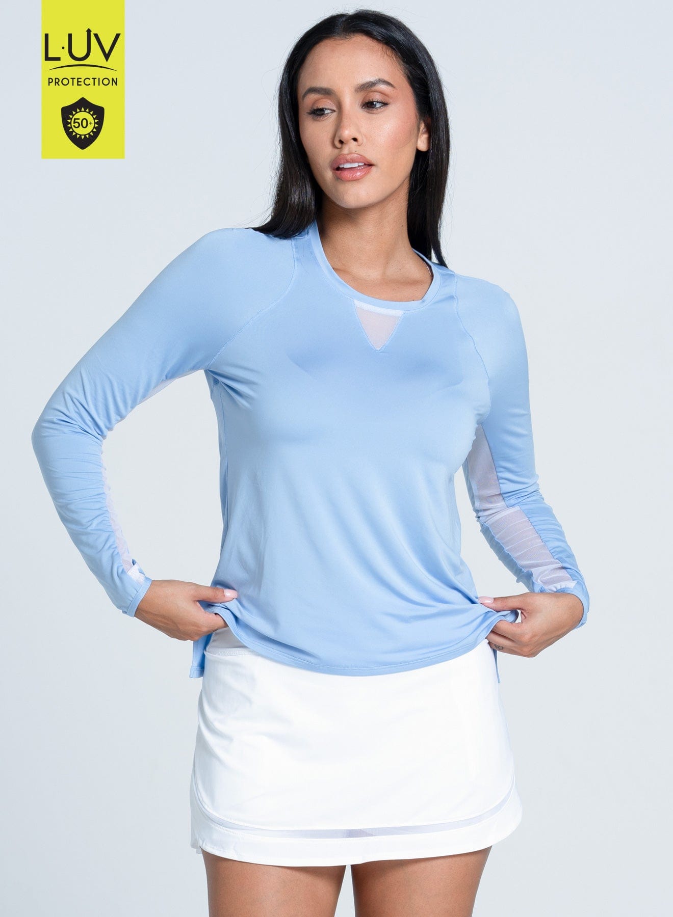 Lucky In Love Lucky in Love Women's High Low Breezy Long Sleeve in Powder Blue - Little Miss Muffin Children & Home