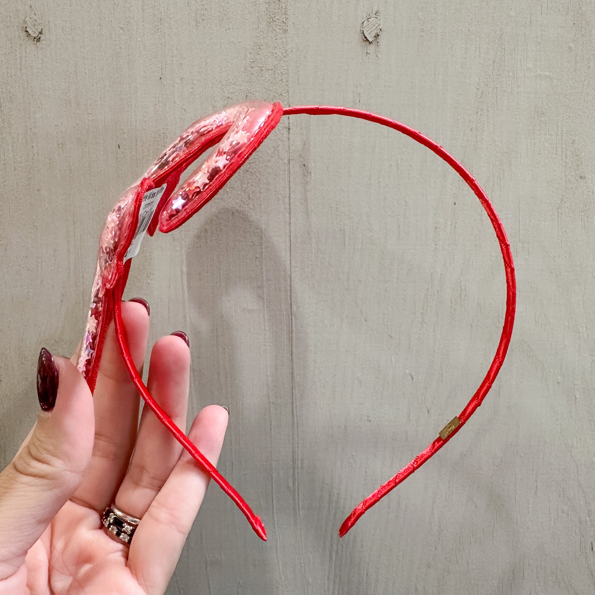 Pink confetti candy cane headband 