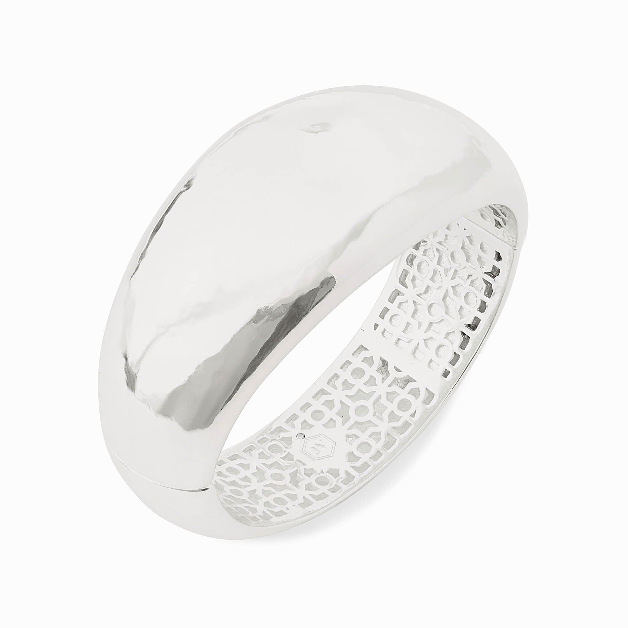 Silver Catalina Statement Hinge Bangle