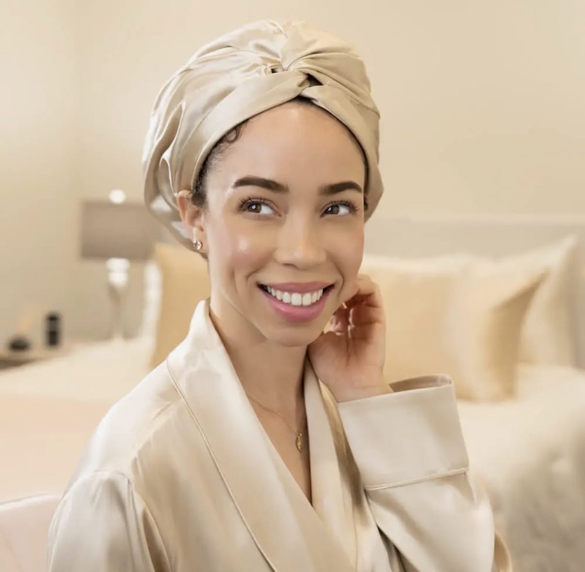Champagne Blissy Silk Bonnet