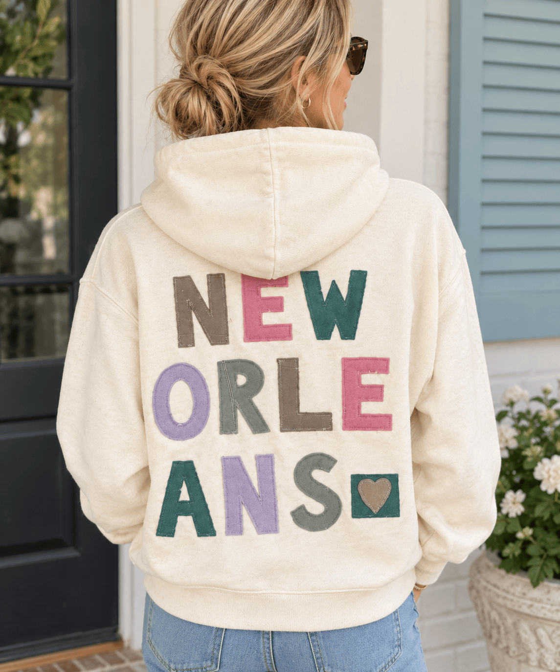 New Orleans Letter Patchwork Hoodie - Em's Threads