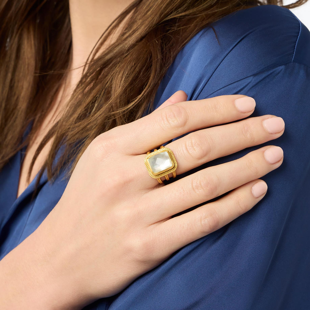 Julie Vos Julie Vos Cheval Statement Ring, Iridescent Clear Crystal - Little Miss Muffin Children & Home