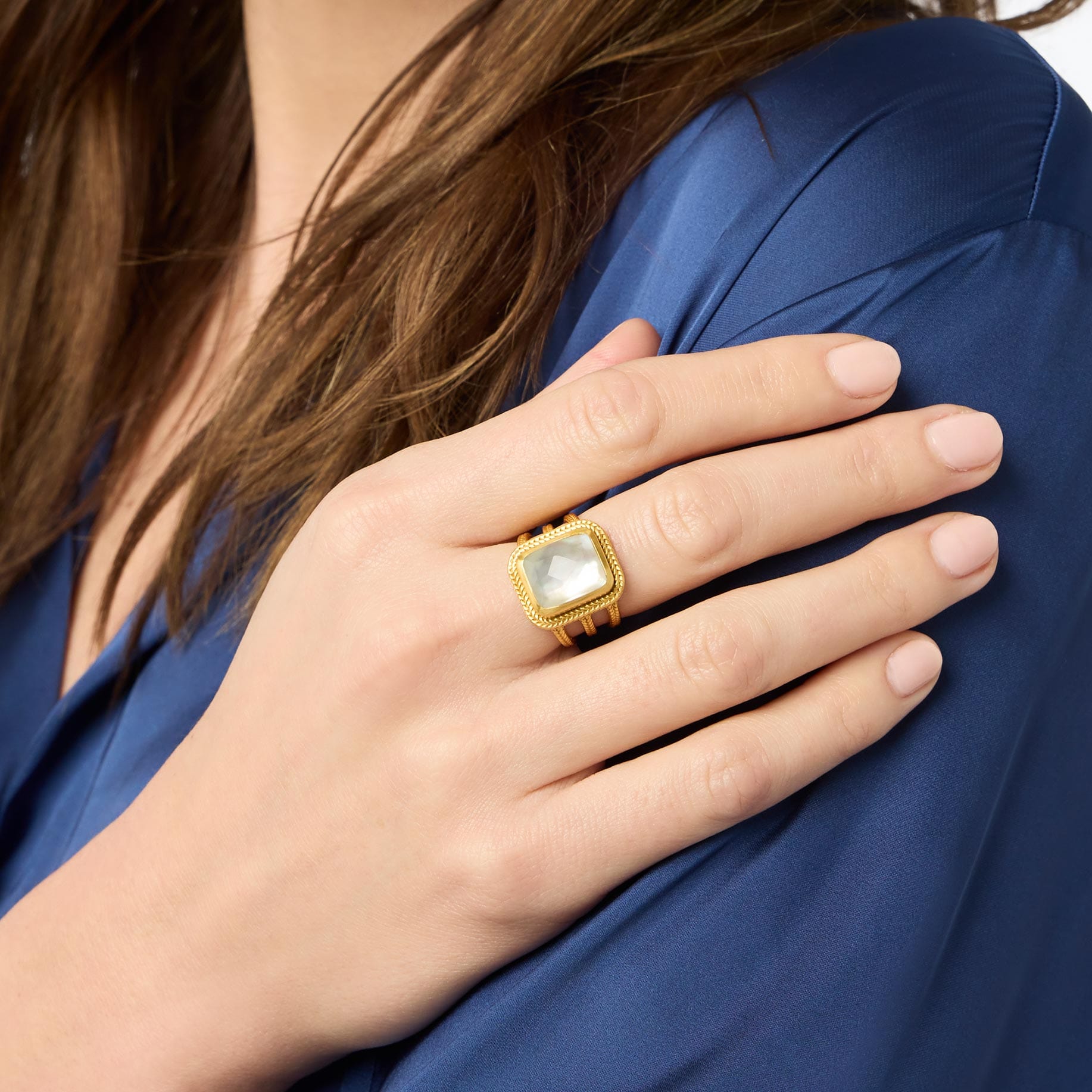 Julie Vos Julie Vos Cheval Statement Ring, Iridescent Clear Crystal - Little Miss Muffin Children & Home