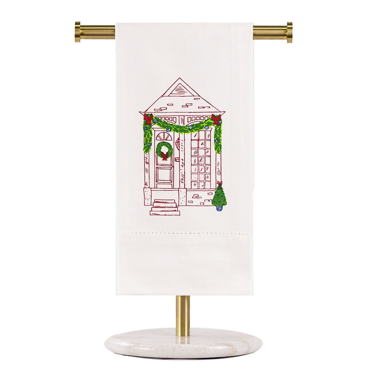 Christmas House Hemstitch Hand Towel 
