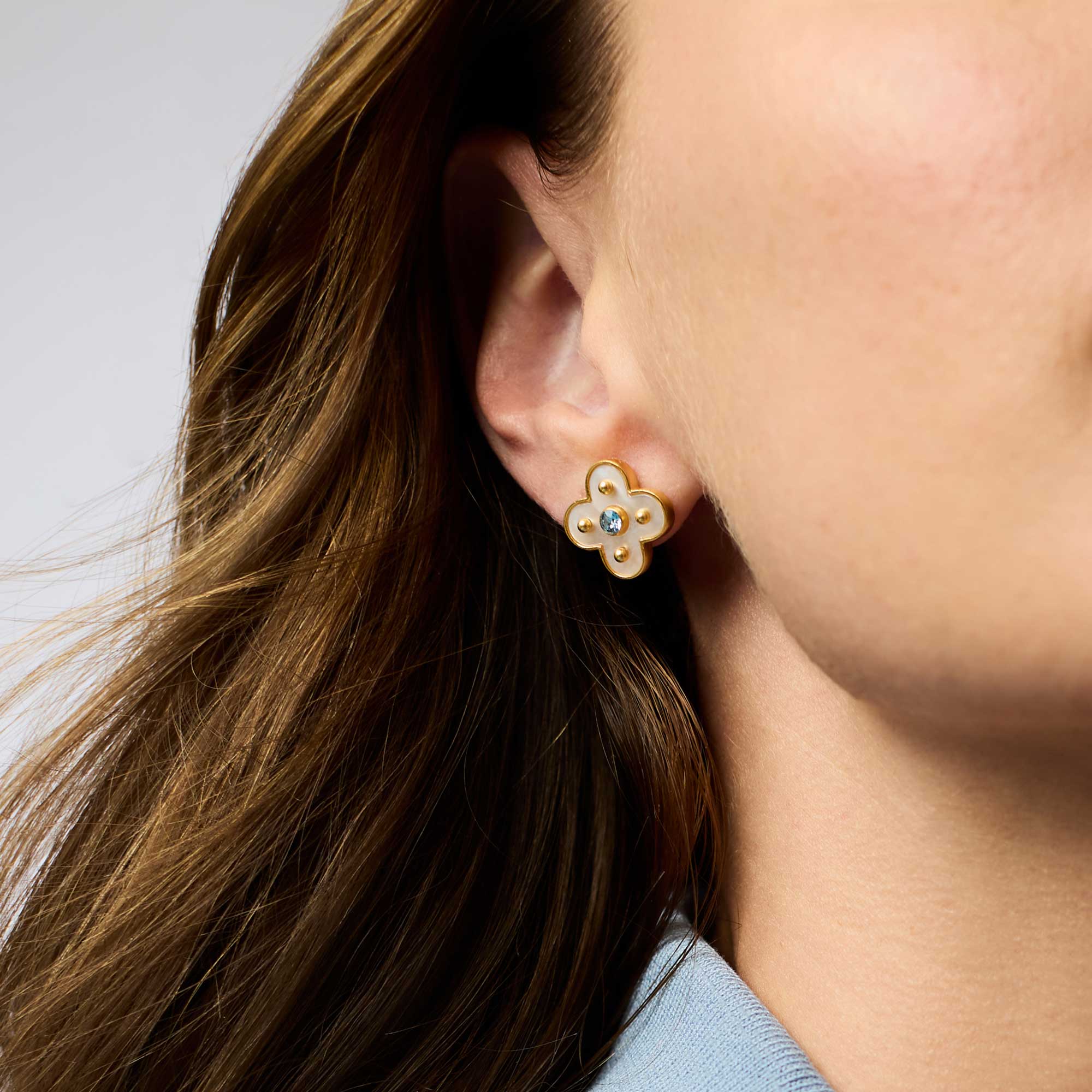 Julie Vos Colette Stud wtih Chalcedony Blue - Little Miss Muffin Children & Home