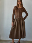 Cotton Flare Midi Skirt
