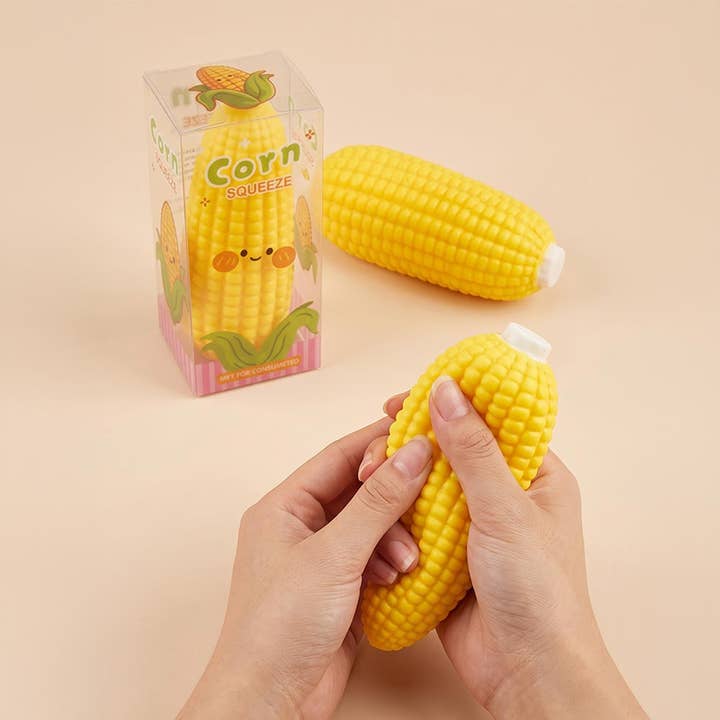 Crunchy Corn Shaped Crunching Sound Squeeze Squishy Stress Relief Toy