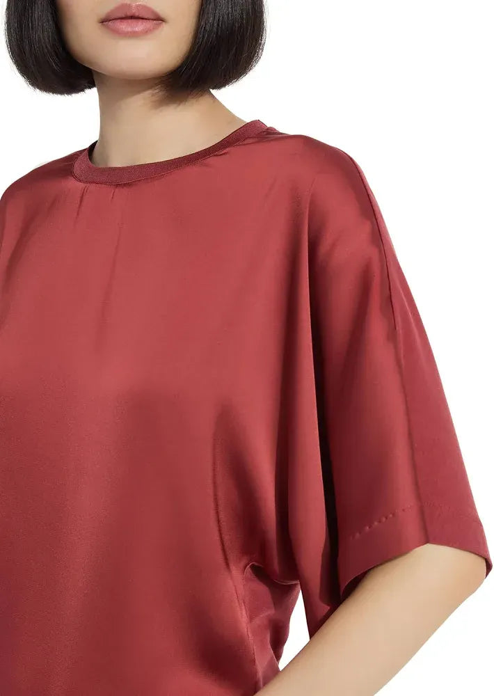 Ginger Mix-Media Dolman Tee in Copper Blush