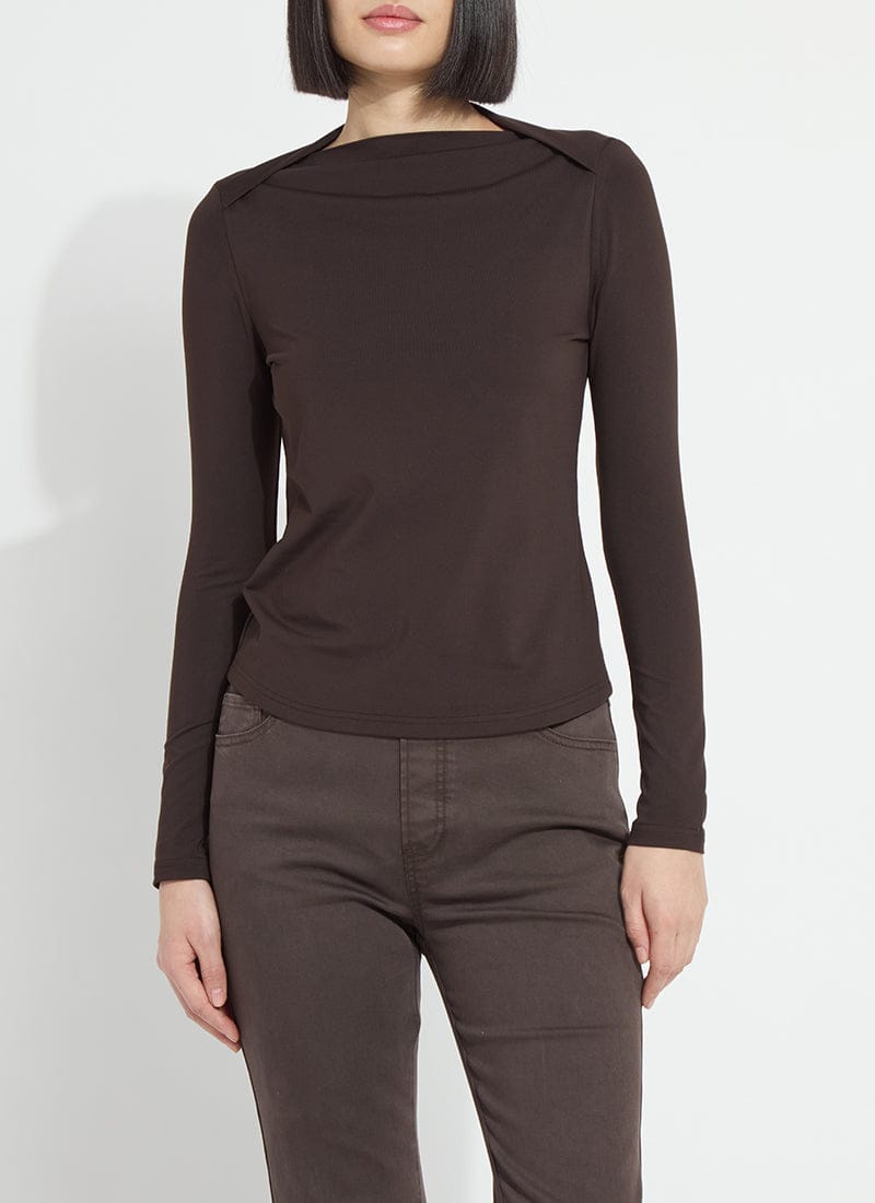 Lysse Electra Crossed Boat-Neck Top in Double Espresso - Little Miss Muffin Children & Home