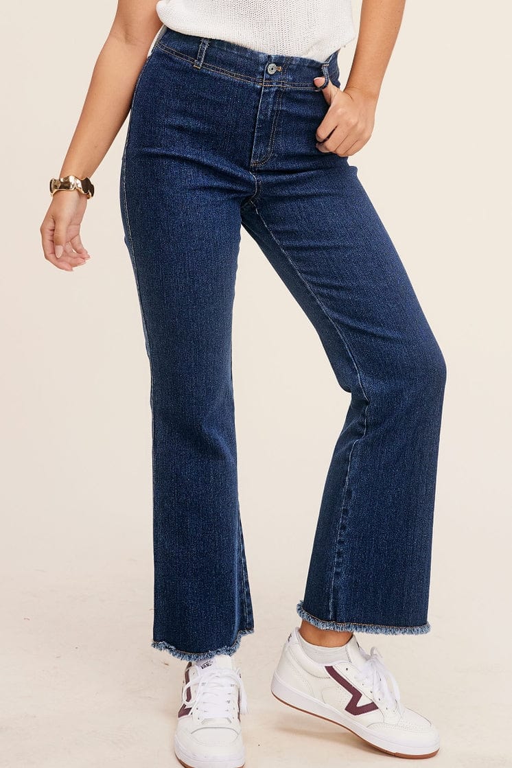 La Miel La Miel Soft Washed All Season Stretchy Pants in Dark Denim - Little Miss Muffin Children & Home