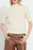 Delphina Short Sleeve Sweater in Buttercream