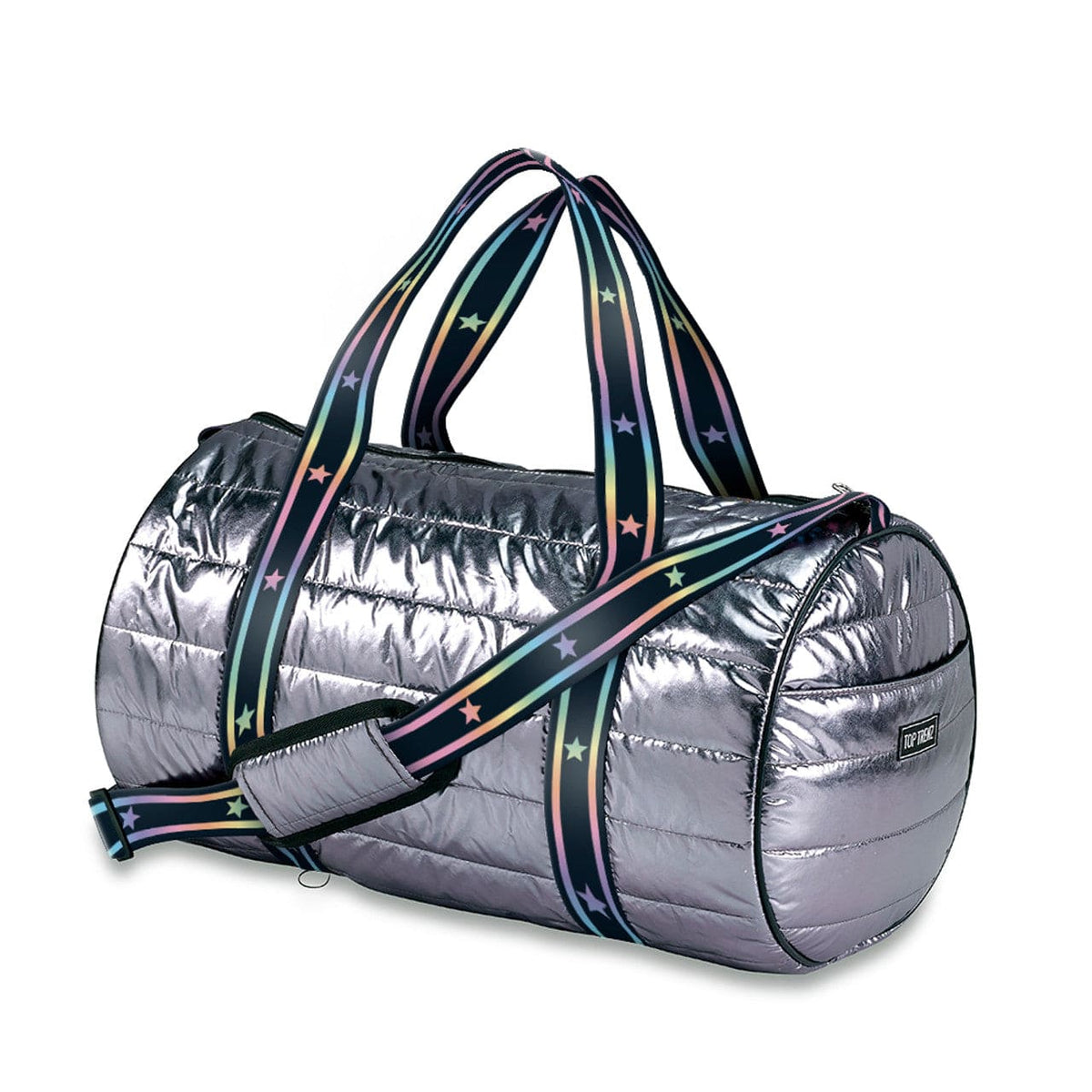 Top Trenz Top Trenz Gunmetal Puffer Duffle with Gradient Star Straps - Little Miss Muffin Children & Home