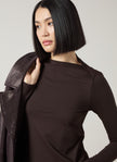 Lysse Electra Crossed Boat-Neck Top in Double Espresso - Little Miss Muffin Children & Home