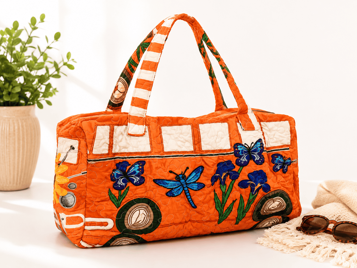 Dragonfly Hippie Bus 3D Print Duffle Bag