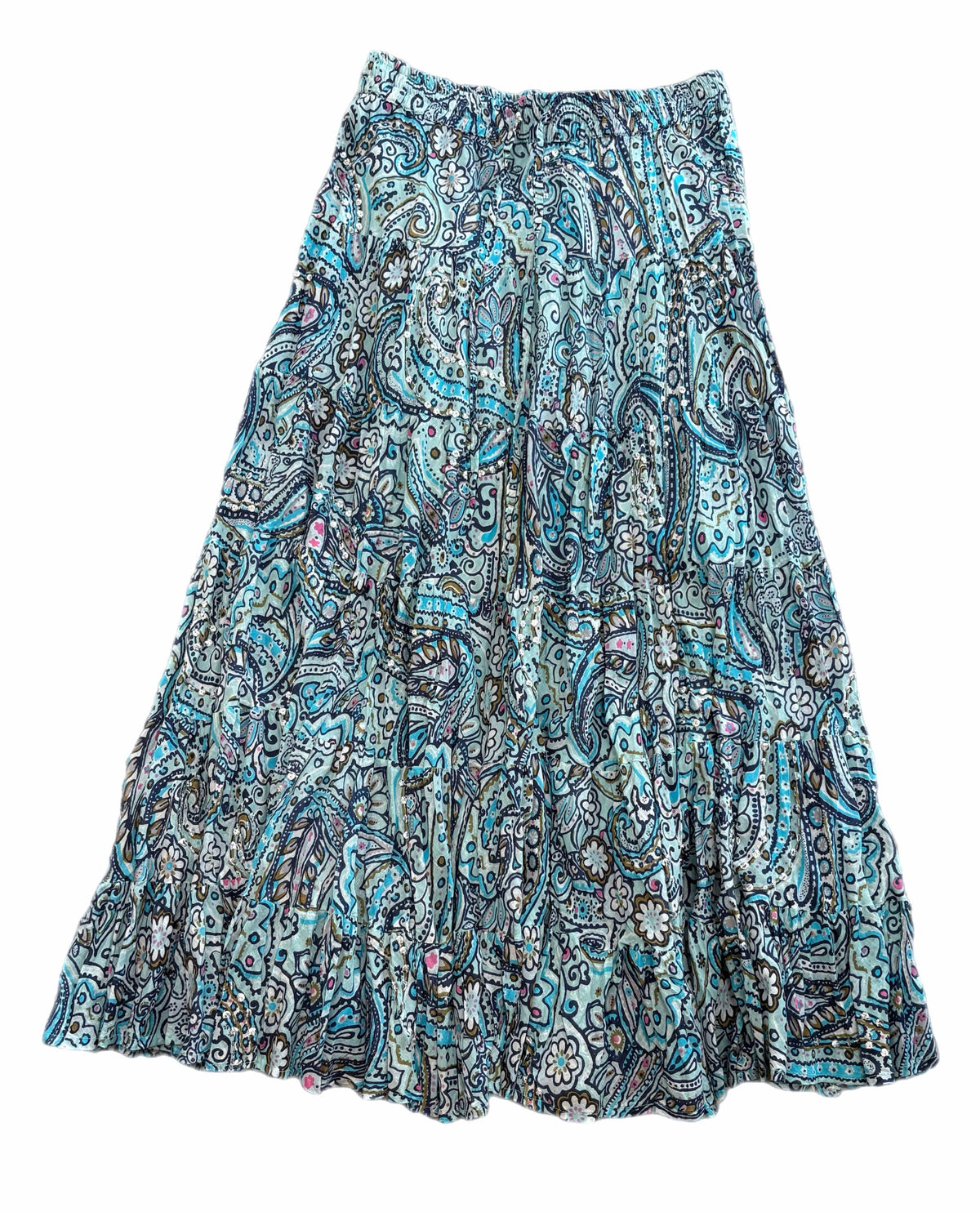 Mint/Turquoise Long Sequins Skirt