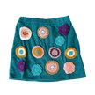 teal crochet mini skirt