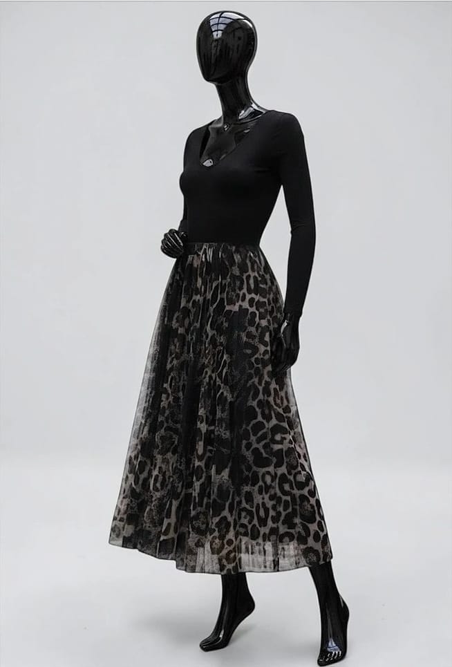 Loowie Ariana Black Leopard Print Tulle Skirt - Little Miss Muffin Children & Home