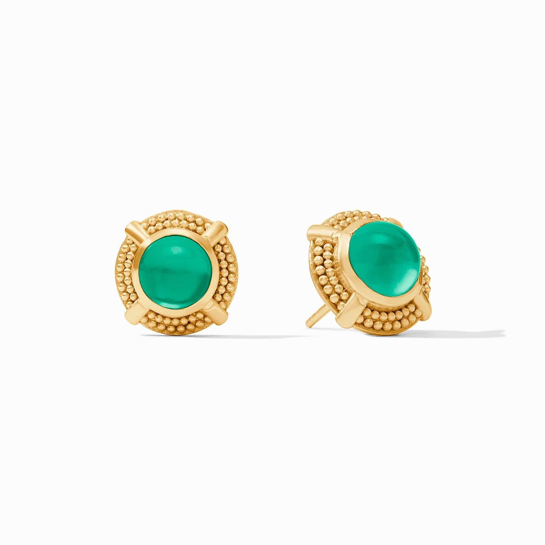 Julie Vos Julie Vos Cabochon Stud, Iridescent Emerald Green - Little Miss Muffin Children & Home