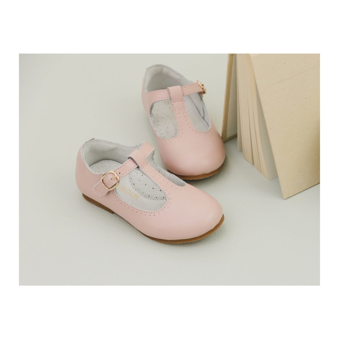 L'Amour Shoes L'Amour Eleanor T-Strap Flat in Pink - Little Miss Muffin Children & Home