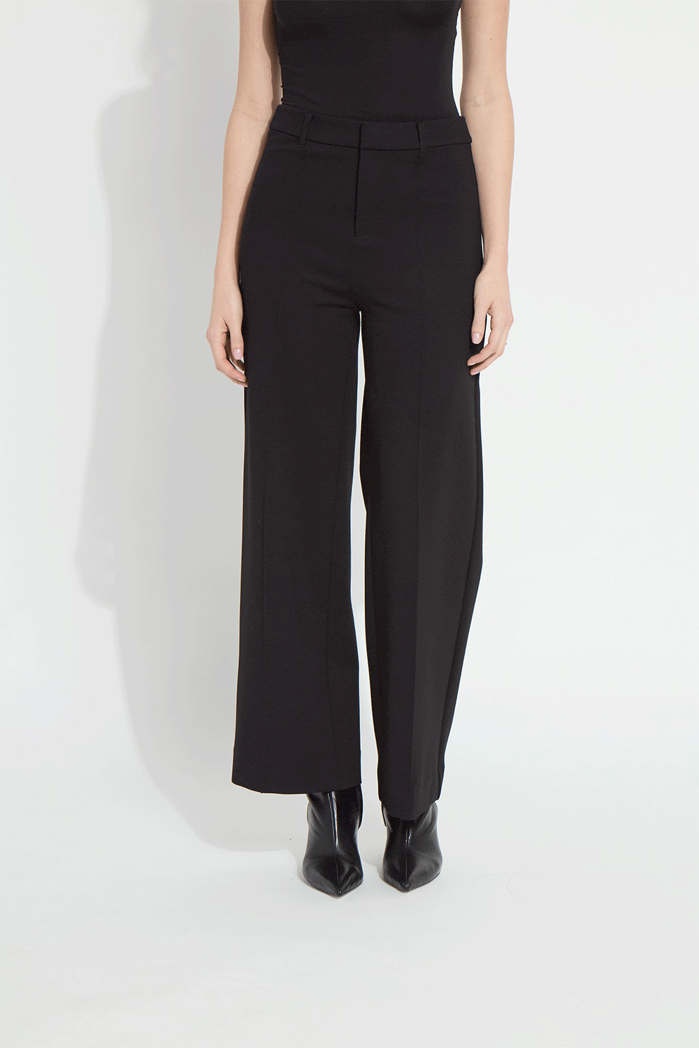 Nadia Zip Front Ponte Trouser in Black