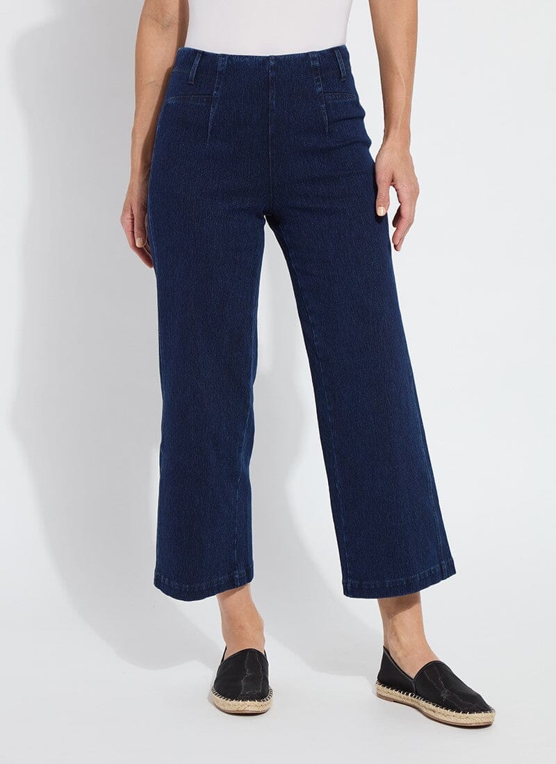 Lysse Lysse Layton Wide-Leg Cropped Denim Pants in Dark Indigo - Little Miss Muffin Children & Home
