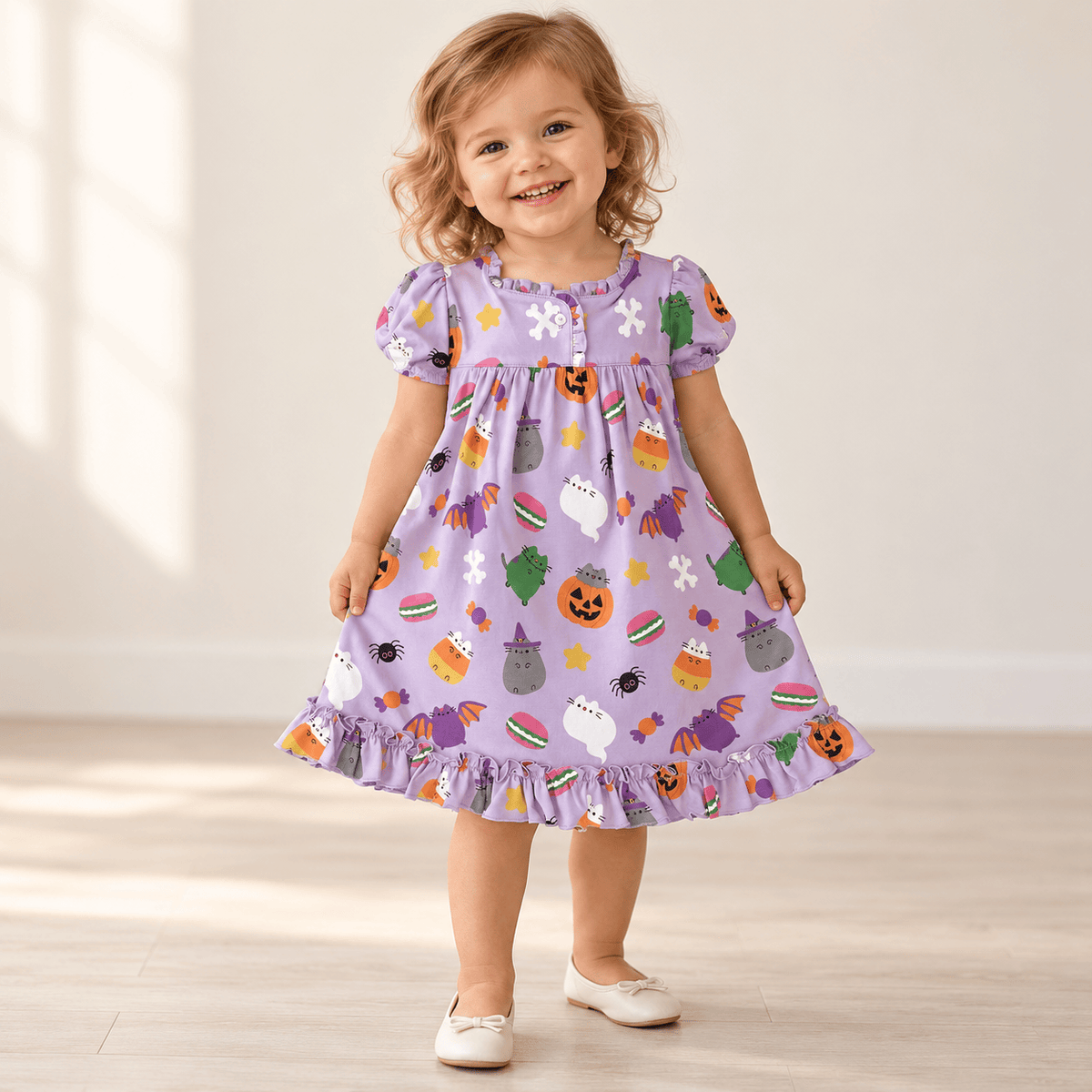 Lulu Bebe Lulu Bebe Girls’ Halloween Pima Cotton Nightgown – Lavender - Little Miss Muffin Children & Home