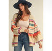 Sunset Carnival Stripe Cozy Relaxed Supersoft Cardigan