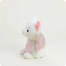 Warmies White Bat Plush with Pink Wings