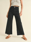 Fade Black Straight Wide Leg Denim Pants
