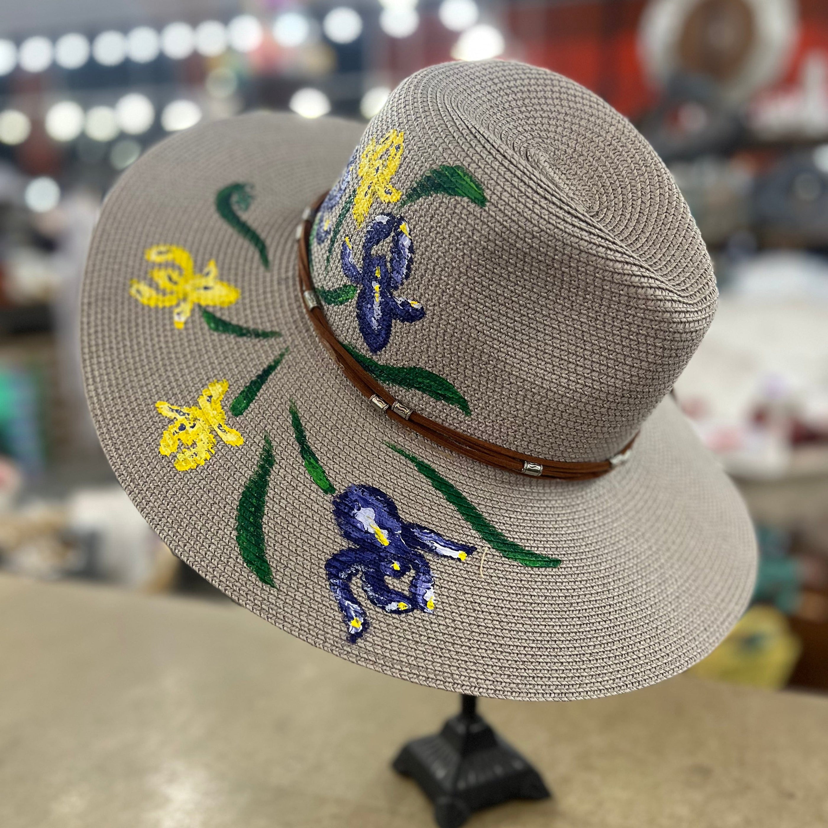 Little Miss Muffin Exclusive Michelle's Art Box Hand-Painted Iris Floppy Hat - Little Miss Muffin Children & Home