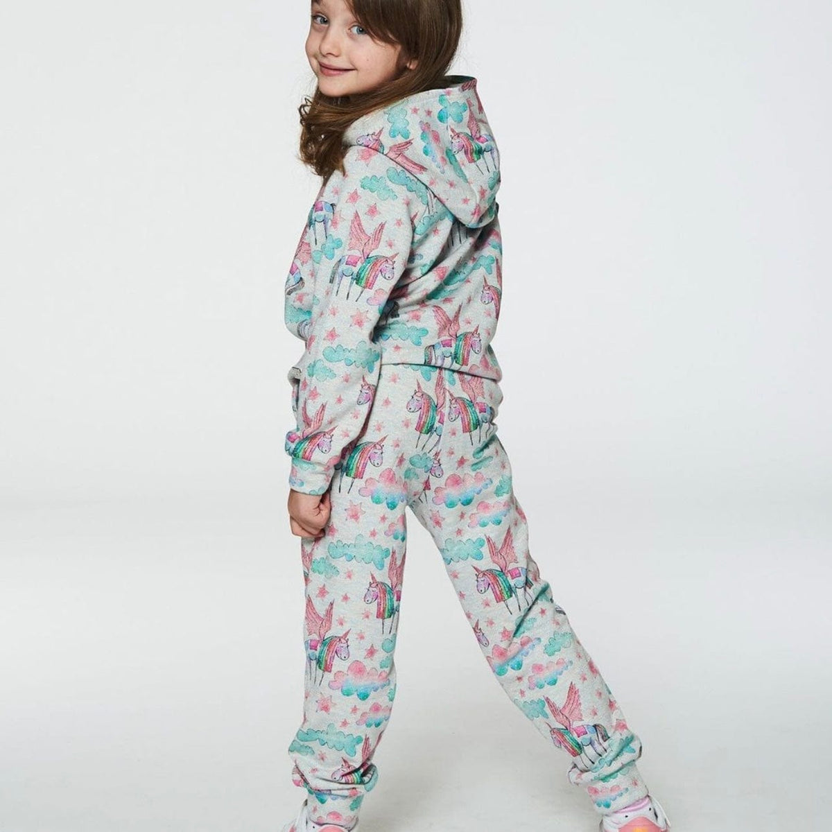 Deux Par Deux Deux Par Deux French Terry Jogger with Angels and Unicorns - Little Miss Muffin Children & Home